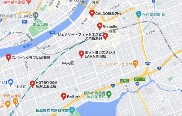 新潟駅周辺のホットヨガスタジオを比較